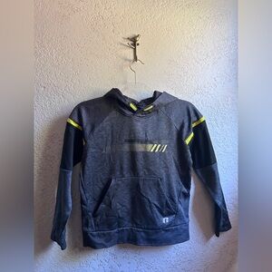 Russell Athletic Charcoal Hoodie with Neon Yellow Trim